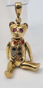 0100: Vintage: 9ct Gold "Golden Teddy Bear" Pendant- charming, baby bear. Statement weight.