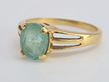 Load image into Gallery viewer, 0153: Vintage &amp; Rare; 18ct Gold Green Paraiba Tourmaline Solitaire- simple beauty
