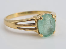 Load image into Gallery viewer, 0153: Vintage &amp; Rare; 18ct Gold Green Paraiba Tourmaline Solitaire- simple beauty
