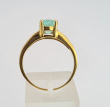 Load image into Gallery viewer, 0153: Vintage &amp; Rare; 18ct Gold Green Paraiba Tourmaline Solitaire- simple beauty
