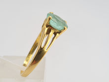 Load image into Gallery viewer, 0153: Vintage &amp; Rare; 18ct Gold Green Paraiba Tourmaline Solitaire- simple beauty
