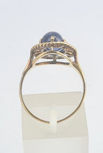 Load image into Gallery viewer, 5518: Vintage &amp; Rare: 9ct Gold Large Blue Sapphire Carbuncle&quot; Solitaire- from 1978
