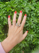 Load image into Gallery viewer, 6009:Vintage 9ct Gold Simulated Diamonds Lucky  Horseshoe Statement Ring - Huge
