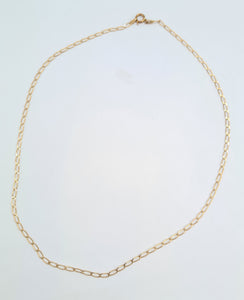 Vintage: (1991) 9ct Gold Elongated Curb Necklace/Chain (40cm) - superb condition at 32