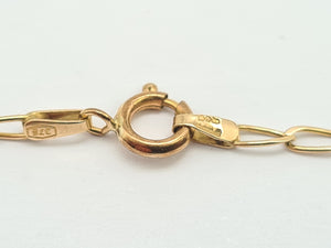 Vintage: (1991) 9ct Gold Elongated Curb Necklace/Chain (40cm) - superb condition at 32