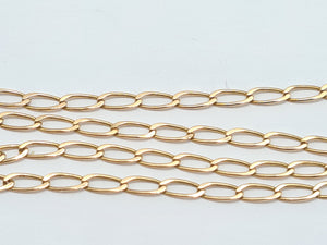 Vintage: (1991) 9ct Gold Elongated Curb Necklace/Chain (40cm) - superb condition at 32