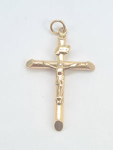 5609:Vintage: 9ct Gold Crucifix pendant 2.5cm - lovely condition