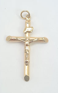 5609:Vintage: 9ct Gold Crucifix pendant 2.5cm - lovely condition