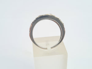 5773: Vintage: 9ct White Gold "Salt & Pepper" Black White Diamonds Dress Ring- fabulous sparkle