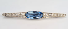 Load image into Gallery viewer, Antique (c1936) Platinum, Iolite, Swiss Cut Diamonds Brooch by Gregory Sheehan Rio De Janeiro
