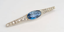 Load image into Gallery viewer, Antique (c1936) Platinum, Iolite, Swiss Cut Diamonds Brooch by Gregory Sheehan Rio De Janeiro
