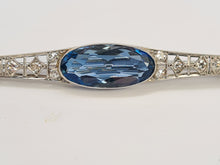 Load image into Gallery viewer, Antique (c1936) Platinum, Iolite, Swiss Cut Diamonds Brooch by Gregory Sheehan Rio De Janeiro
