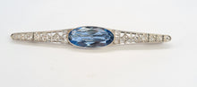 Load image into Gallery viewer, Antique (c1936) Platinum, Iolite, Swiss Cut Diamonds Brooch by Gregory Sheehan Rio De Janeiro
