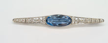 Load image into Gallery viewer, Antique (c1936) Platinum, Iolite, Swiss Cut Diamonds Brooch by Gregory Sheehan Rio De Janeiro
