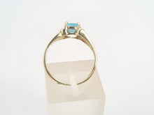 Load image into Gallery viewer, 5919: Vintage; 9ct Gold Swiss Blue Topaz Brilliant Cut Diamonds Cocktail Ring- sparkling beauty
