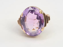 Load image into Gallery viewer, 5955: Vintage: 9ct Gold Large Lilac Amethyst Cocktail Ring- lovely cut &amp; colours
