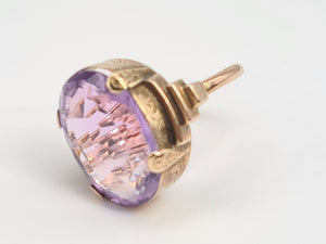 5955: Vintage: 9ct Gold Large Lilac Amethyst Cocktail Ring- lovely cut & colours