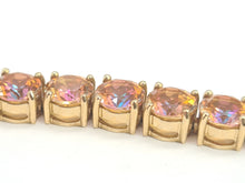 Load image into Gallery viewer, 0146: Vintage: 9ct Gold 24 Mystic Topaz Statement Bracelet (19cm) - a festival of colours
