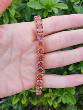 Load image into Gallery viewer, 0146: Vintage: 9ct Gold 24 Mystic Topaz Statement Bracelet (19cm) - a festival of colours
