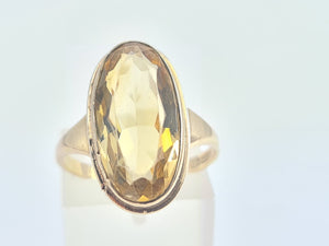 7018: Vintage:(1996) Large Oval Lemon Citrine Dress Ring- lovely cut and colours