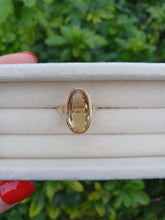 Load image into Gallery viewer, 7018: Vintage:(1996) Large Oval Lemon Citrine Dress Ring- lovely cut and colours
