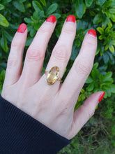 Load image into Gallery viewer, 7018: Vintage:(1996) Large Oval Lemon Citrine Dress Ring- lovely cut and colours
