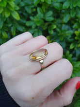 Load image into Gallery viewer, 7018: Vintage:(1996) Large Oval Lemon Citrine Dress Ring- lovely cut and colours
