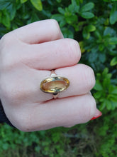 Load image into Gallery viewer, 7018: Vintage:(1996) Large Oval Lemon Citrine Dress Ring- lovely cut and colours
