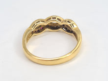 Load image into Gallery viewer, 7023:  Vintage: 18ct Gold Rubies Diamonds Dress Ring- From London 1990- exquisite design- nice weight- Hallmarked in 1990   CONDITION: Excellen
