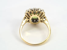 Load image into Gallery viewer, 7035:  Exceptional: 18ct Gold Emerald Cut Peridot (2.4ct) Round Brilliant Cut Diamonds (0.80ct) Cocktail Ring - Beuatiful
