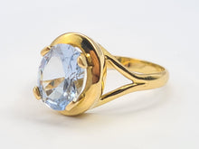 Cargar imagen en el visor de la galería, 7106:  Vintage &amp; Old : 18ct Gold  Blue Spinel Cocktail Ring - captivating Blue
