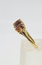 Load image into Gallery viewer, 7128: Antique/Vintage: 18ct Gold Vibrant Orange Citrines Diamonds Ring- superb quality.
