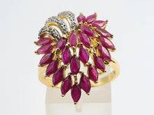 Load image into Gallery viewer, 7122:  Vintage: 18ct Gold Rubies (4ct) Diamonds Statement Cocktail Ring- FAB- Outrageous
