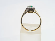 Load image into Gallery viewer, 0119: Vintage: 18ct Gold Emerald Diamonds Art Deco Style Ring- Date Mark 1965
