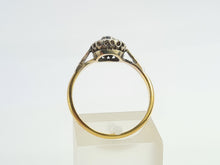 Load image into Gallery viewer, 7185: Vintage &amp; Old:  18ct Blue Sapphire 8 Diamonds Daisy Cluster Ring; lovely combination
