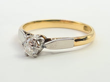 Load image into Gallery viewer, 7265: Antique: 18ct Gold Platinum Set Old European cut Diamond Solitary (0.32ct)- Superb, antique diamond ring
