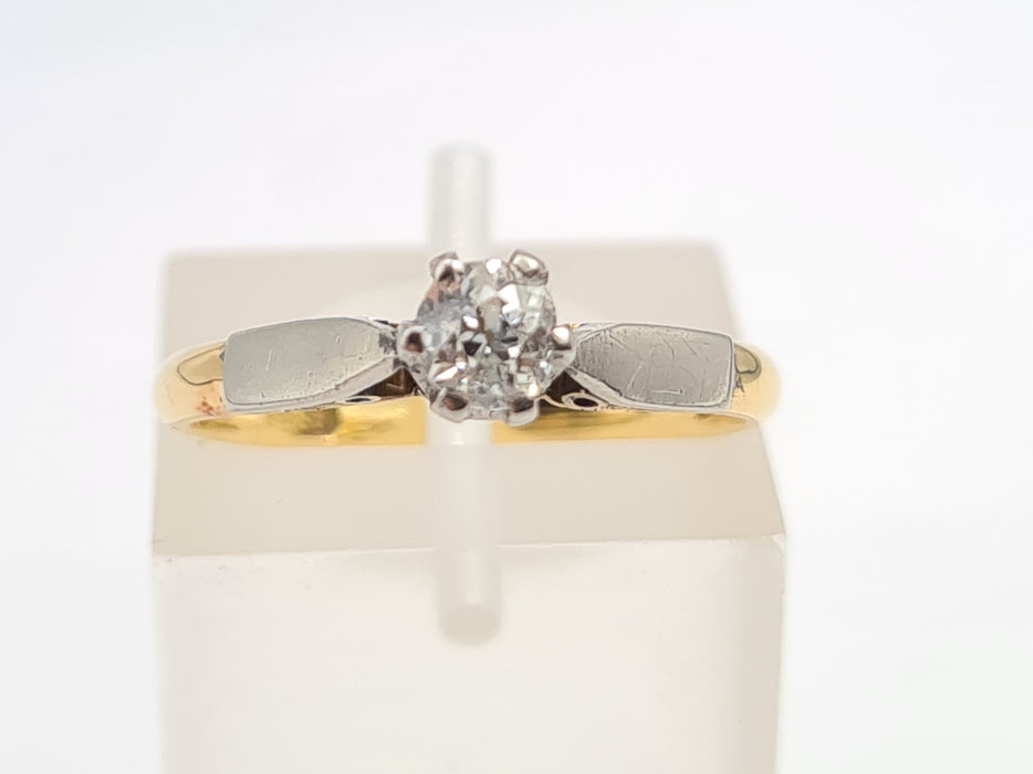 6207 Antique: 18ct Gold Platinum Set Old European cut Diamond Solitary (0.20ct)