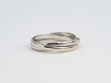 Load image into Gallery viewer, 7276: Vintage Rare: 9ct White Gold Triple Band; Wedding Ring- seldom found in White Gold- p
