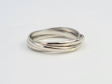 Load image into Gallery viewer, 7276: Vintage Rare: 9ct White Gold Triple Band; Wedding Ring- seldom found in White Gold- p
