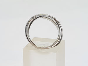 7276: Vintage Rare: 9ct White Gold Triple Band; Wedding Ring- seldom found in White Gold- p