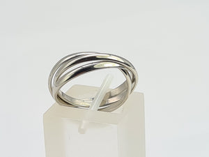 7276: Vintage Rare: 9ct White Gold Triple Band; Wedding Ring- seldom found in White Gold- p