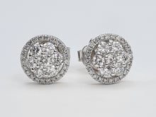 Load image into Gallery viewer, 0141: Vintage: 18ct White Gold Diamonds (0.4ct in each earring) Stud Earrings&nbsp;
