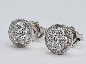 0141: Vintage: 18ct White Gold Diamonds (0.4ct in each earring) Stud Earrings&nbsp;