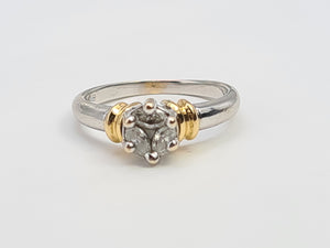 A9008: 18ct Gold Marquise Cut Diamonds Trilogy Dress Ring- 18ct Yellow Gold Detail- Lovely