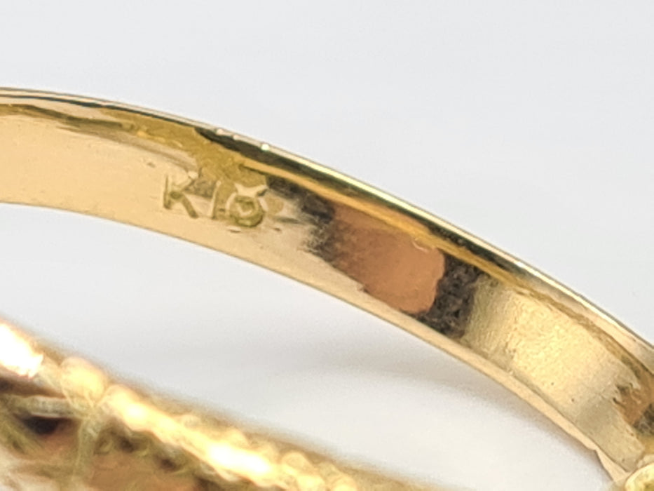 Vintage: 18ct Gold Ornate Double-Headed Snake Ring