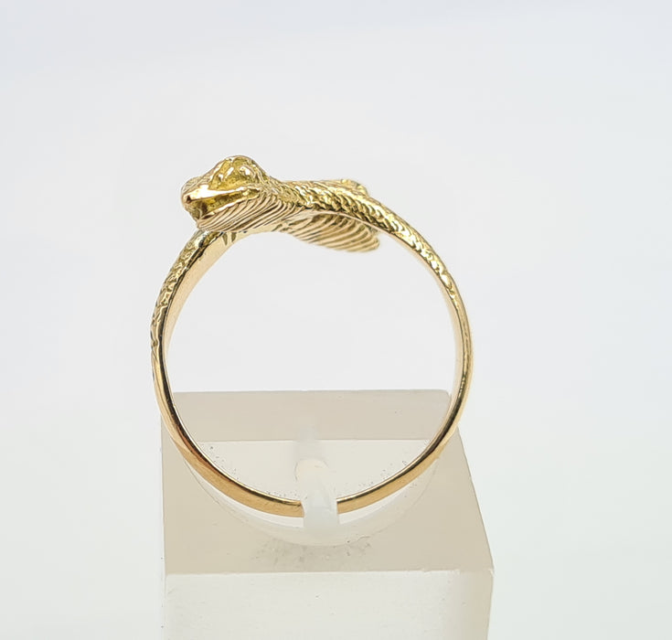 Vintage: 18ct Gold Ornate Double-Headed Snake Ring