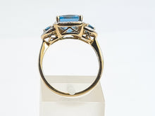 Load image into Gallery viewer, 0154:  Vintage: 9ct Gold Azure Blue Topaz Diamonds Cocktail Ring- FAB
