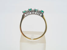 Load image into Gallery viewer, 7433- Vintage 18ct Emeralds Brilliant round cut Diamonds Eternity Rind- lovely combination
