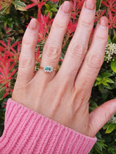 Load image into Gallery viewer, 7418: Vintage (1983) Rare 18ct Gold Two Emeralds 10 Diamonds Dress Ring- lovely combination
