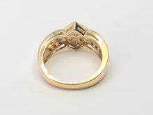 Load image into Gallery viewer, 7466: Vintage: 9ct Gold Geometric Set Cinnamon Diamonds White Diamonds Cocktail Ring
